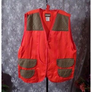 Vintage Saftbak Blaze Orange Hunting Vest Size XL 90s Men Shooting Carry On Back